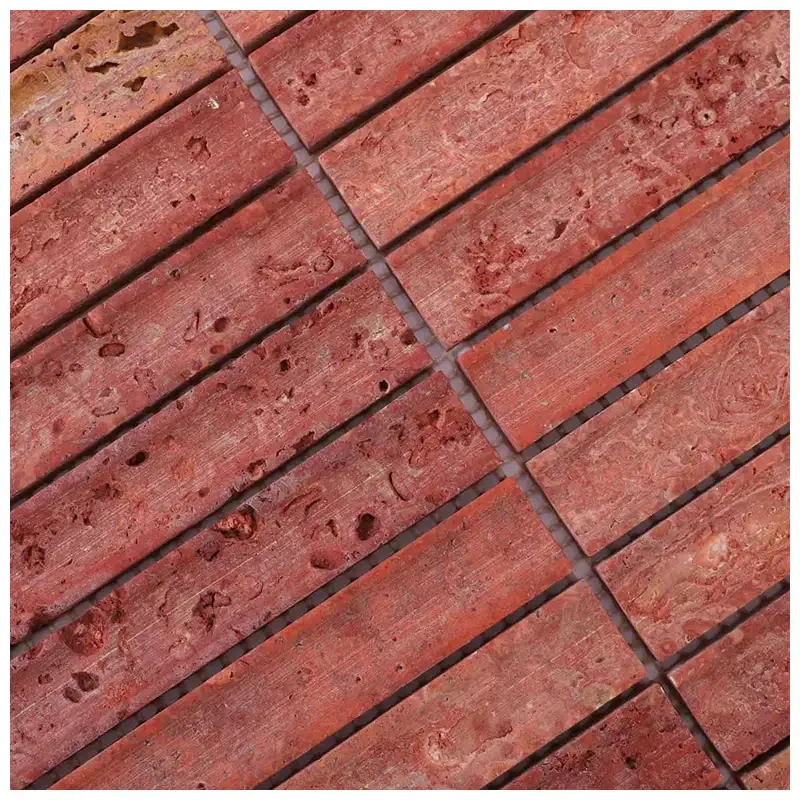 Red Travertine Concave Mosaic Tiles suppliers