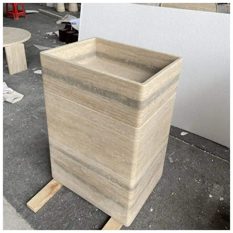 Roman Silver Grey Travertine Vanity Basins