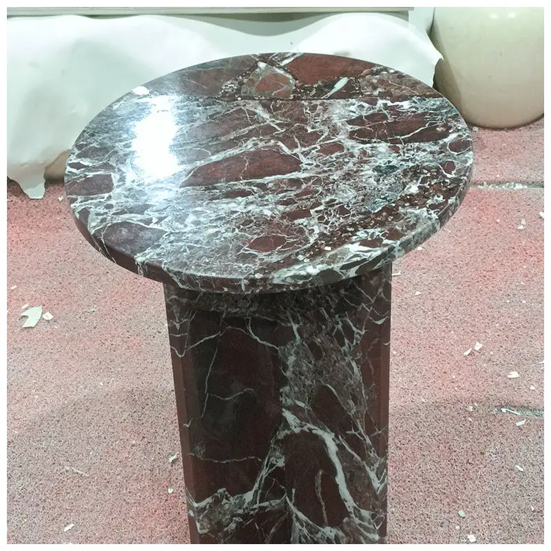 Rosso Levanto Marble Round Coffee Table