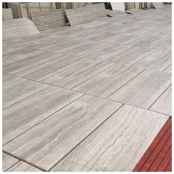  Silver Travertine Sandblasted Wall Facade Tiles