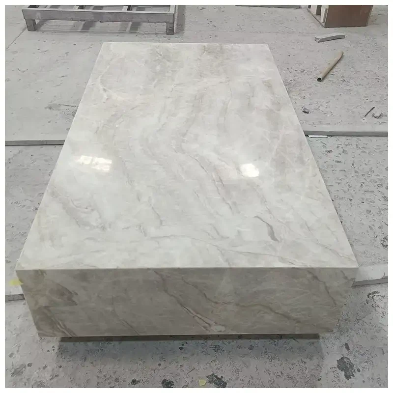 Taj Mahal Quartzite Low Plinth Rectangle Tables