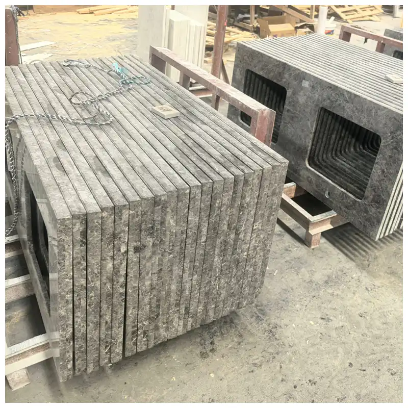 Tundra Grey Marble Bathroom Vanity Tops