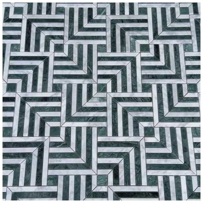 White And Green Marble Maze Mosaic Tile high quality