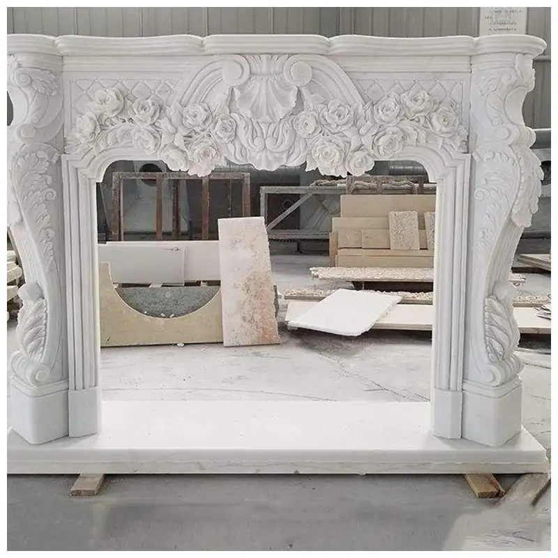 White Marble Fireplace Surround