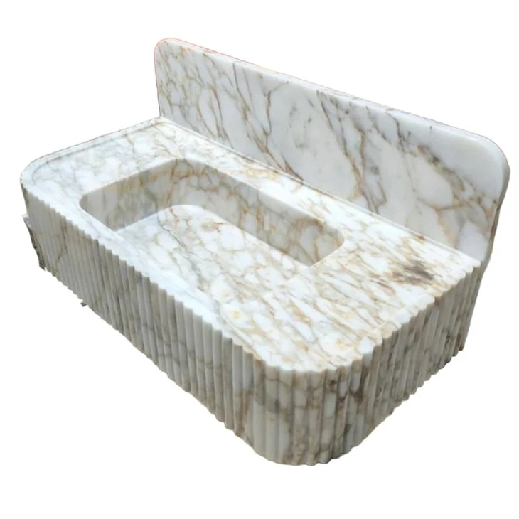 Calacatta Gold Marble Fluted Sink