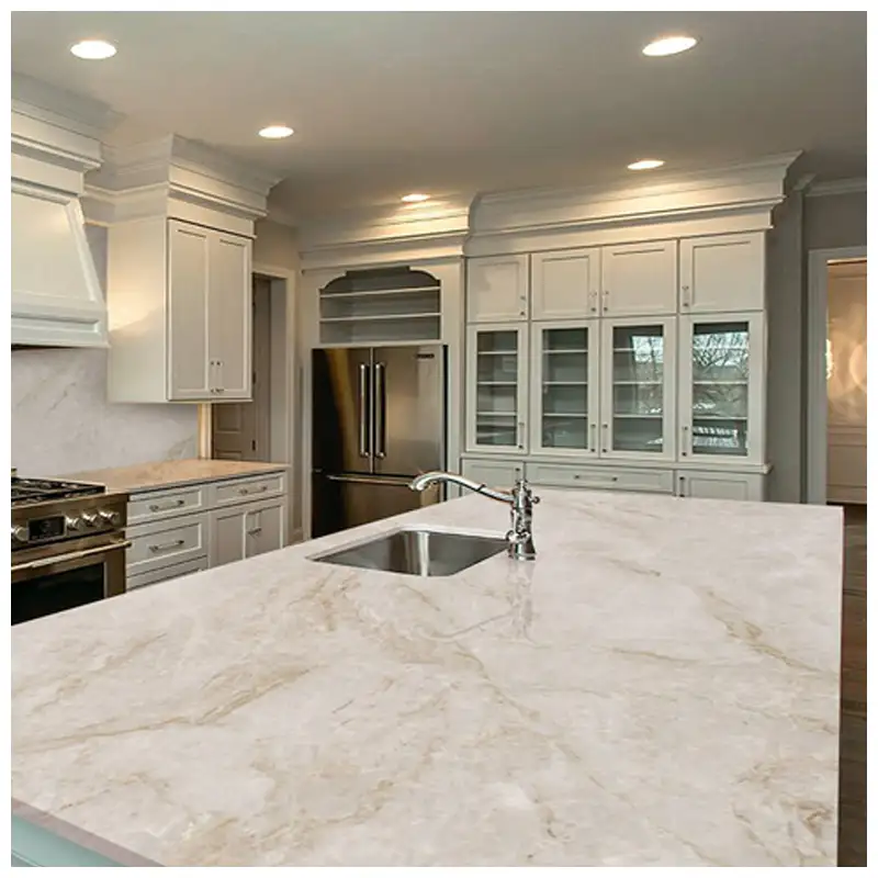 Quartzite Kitchen Island Vs. Quartz Countertops for Overseas Projects