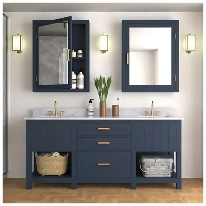 Hotel Bathroom Vanity Mirror Layout: Sconce Position, Stone Backsplash Height...