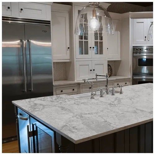Super White Quartz Kitchen Island Top Super White Quartz Kitchen Island Top