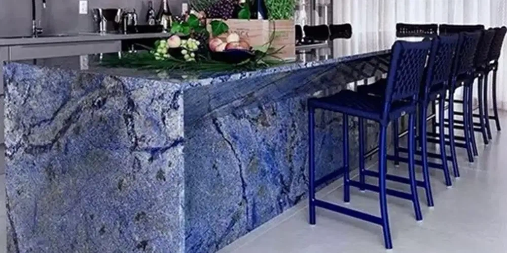 The Blue Signature- Designing Masterpiece Bar Tops and Executive Desks with Azul Bahia Granite The Blue Signature- Designing Masterpiece Bar Tops and Executive Desks with Azul Bahia Granite