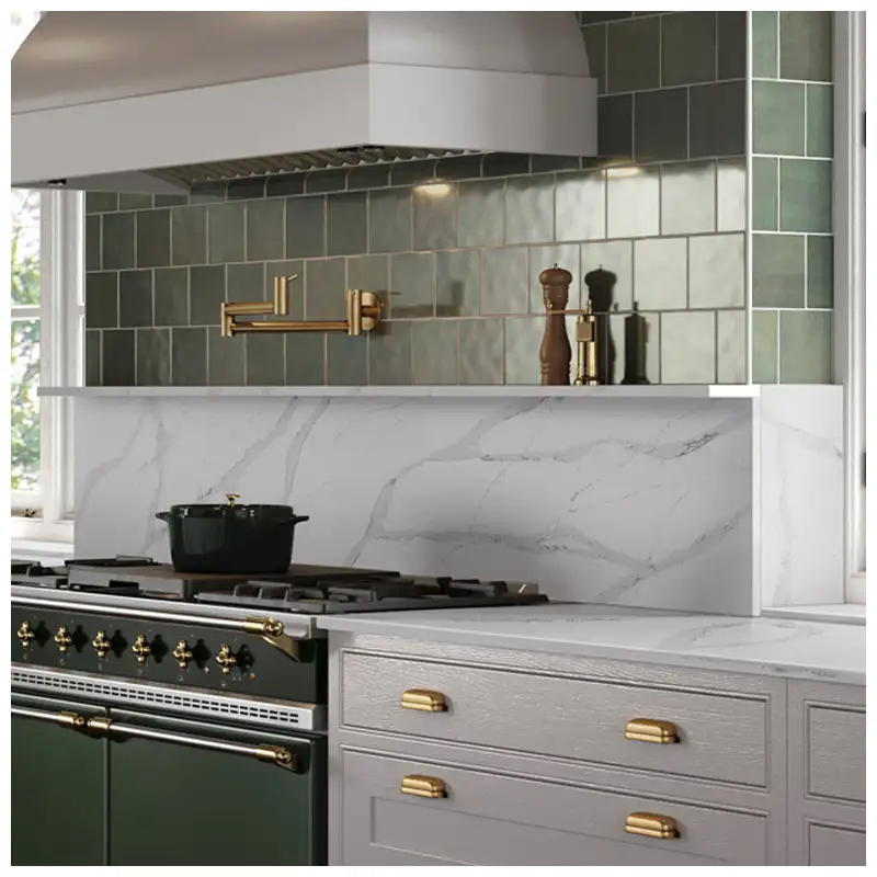 Quartz Backsplash And Slab Backsplash Kitchen Choices For Overseas Projects