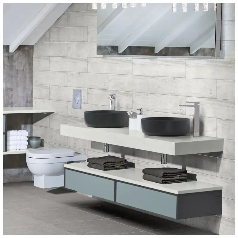 Accessible Hotel Bathroom Vanity: Knee Clearance, Sink, Plumbing, Mirror, And...