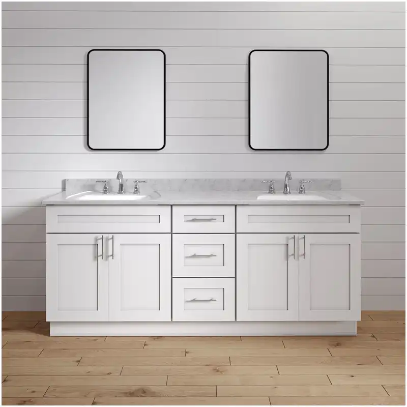Bathroom Vanity End Panels: Matching The Side To The Cabinet And Stone Top