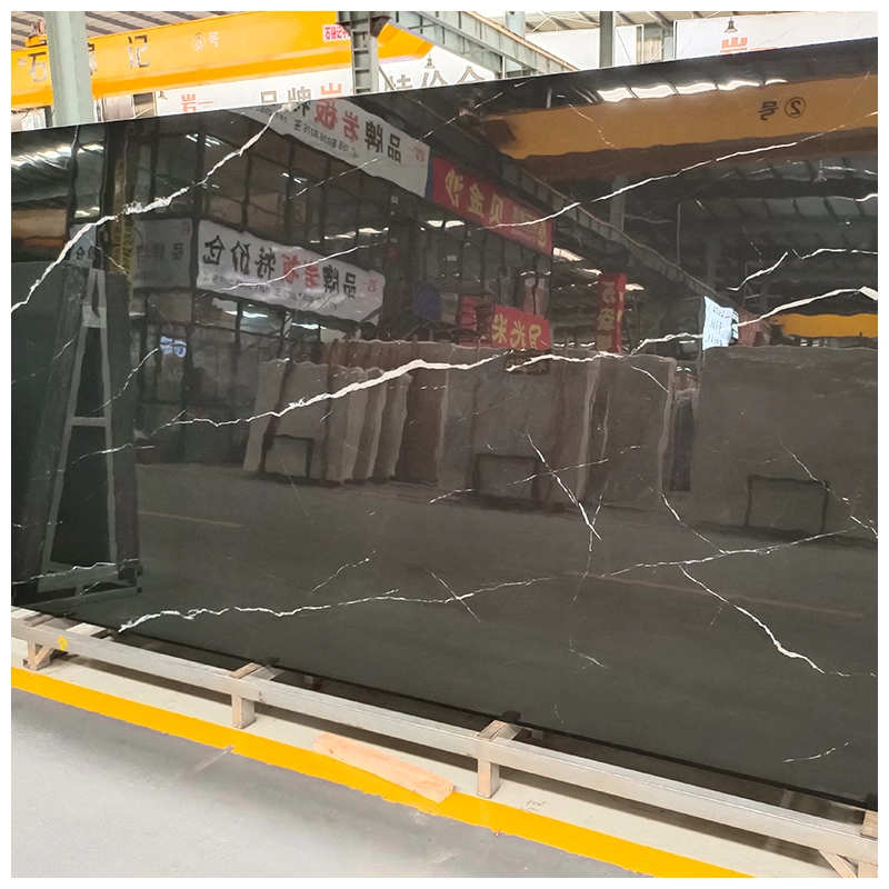 Nero Marquina Marble Effect Porcelain Slab Nero Marquina Marble Effect Porcelain Slab
