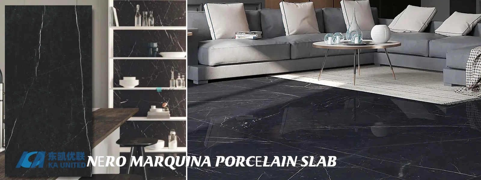 Nro Marquina Porclain Slab wall and floor designs KA UNITED Nro Marquina Porclain Slab wall and floor designs KA UNITED