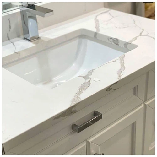 Calacatta White Quartz Single Sink Vanity Tops-KA UNITED Calacatta White Quartz Single Sink Vanity Tops-KA UNITED