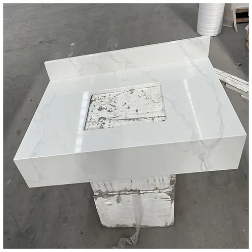 Calacatta White Quartz Integrated Vanity Tops Calacatta White Quartz Integrated Vanity Tops