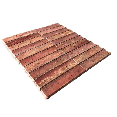 Red Travertine Concave Mosaic Wall Tiles Red Travertine Concave Mosaic Wall Tiles