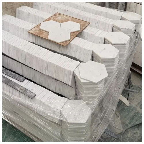 8 Carrara White Marble Hexagon Wall Tiles 8 Carrara White Marble Hexagon Wall Tiles