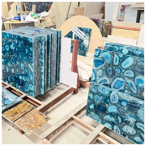 Blue Agate Gemstone Tiles Blue Agate Gemstone Tiles