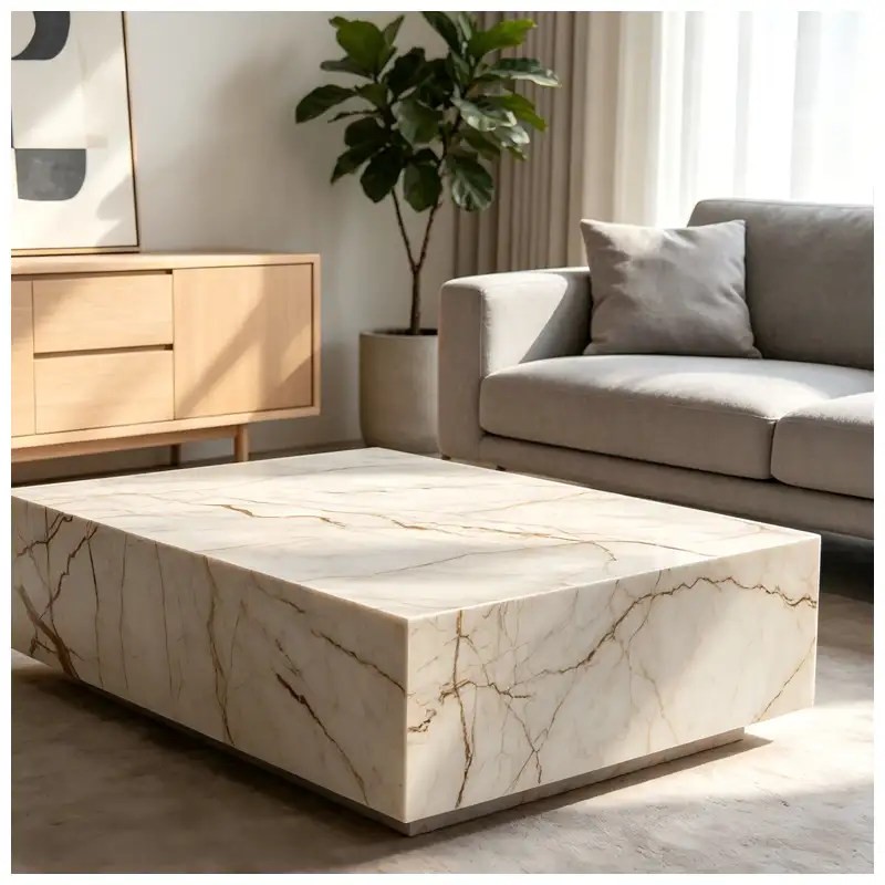Sofitel Gold Marble Plinth Tables in Apartment Livingroom Sofitel Gold Marble Plinth Tables in Apartment Livingroom