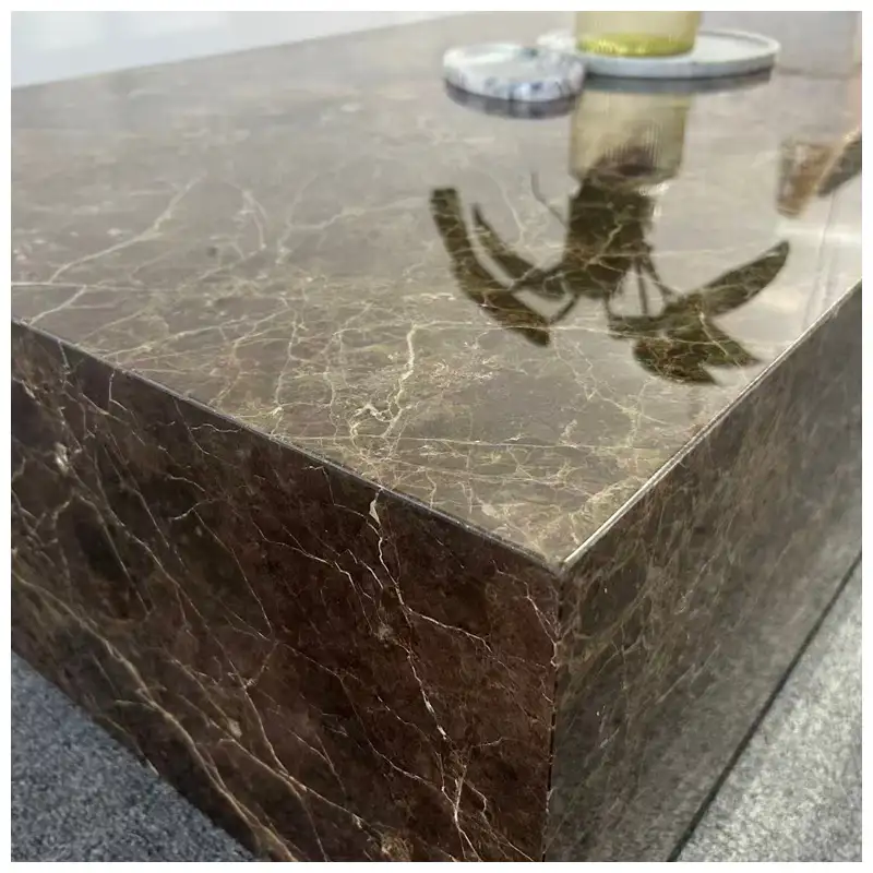 Emperador Dark Marble Plinth Side Tables Emperador Dark Marble Plinth Side Tables