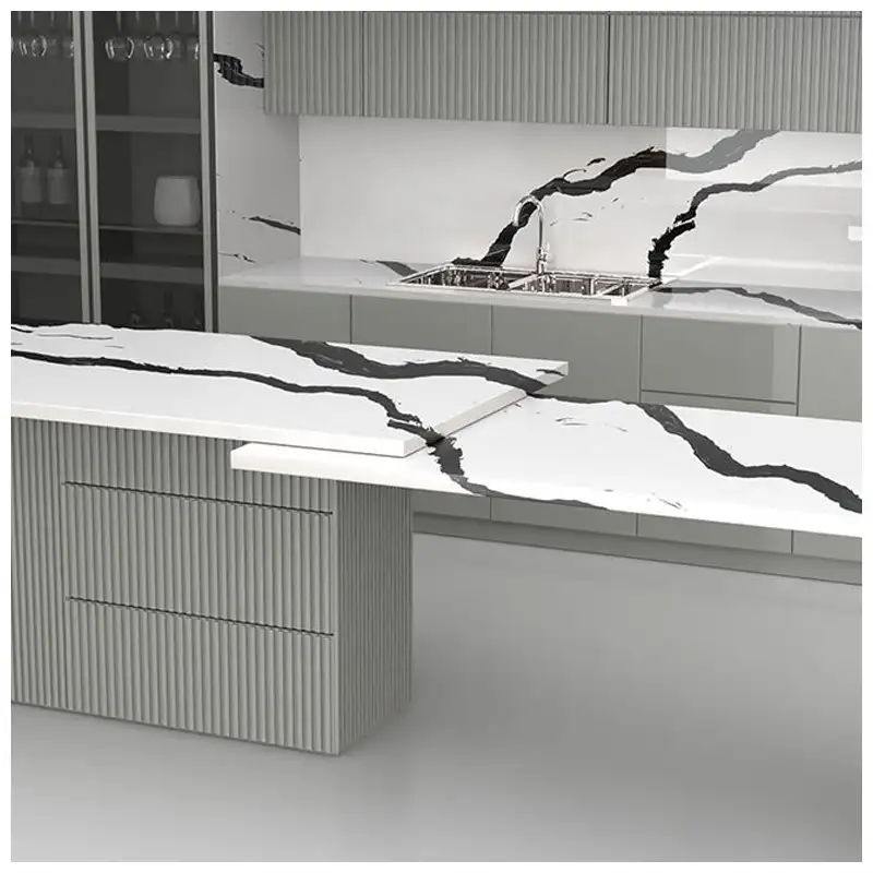 Calacatta Panda Quartz Apartment Kitchen Countertop Projcts Calacatta Panda Quartz Apartment Kitchen Countertop Projcts