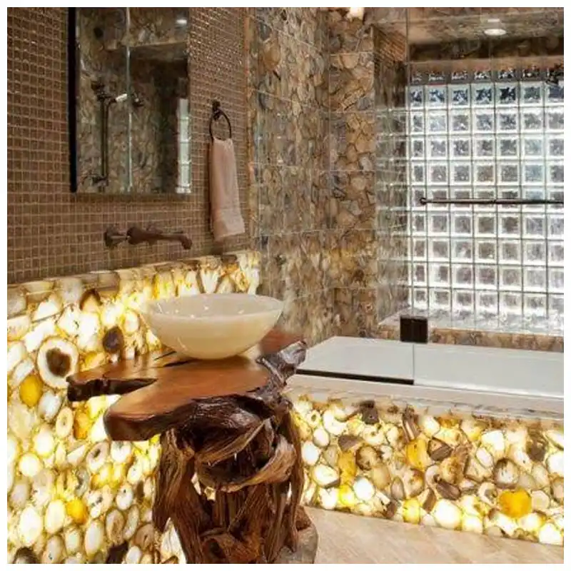 Brown Agate Semi-Precious Gemstone Luxury Bathroom Projects Brown Agate Semi-Precious Gemstone Luxury Bathroom Projects