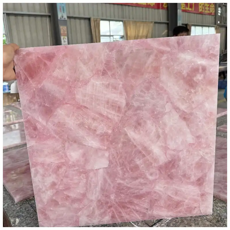 Crystal Rose Quartz Gemstone Tiles Crystal Rose Quartz Gemstone Tiles