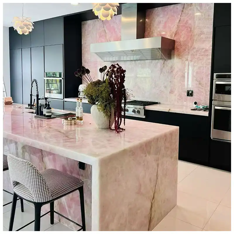Crystal Rose Quartz Luxury Villa Kitchen Projects Crystal Rose Quartz Luxury Villa Kitchen Projects