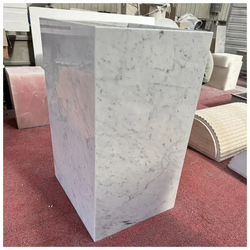 Carrara Marble Pedestal Vanity Sink Carrara Marble Pedestal Vanity Sink