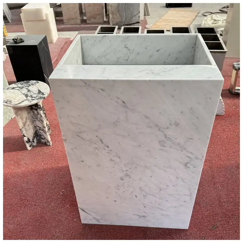 Carrara White Marble Pedestal Sink Carrara White Marble Pedestal Sink