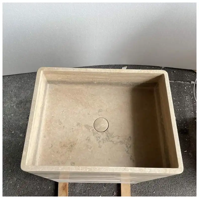 Roman Silver Travertine Floor Standing Vanity Basins Roman Silver Travertine Floor Standing Vanity Basins