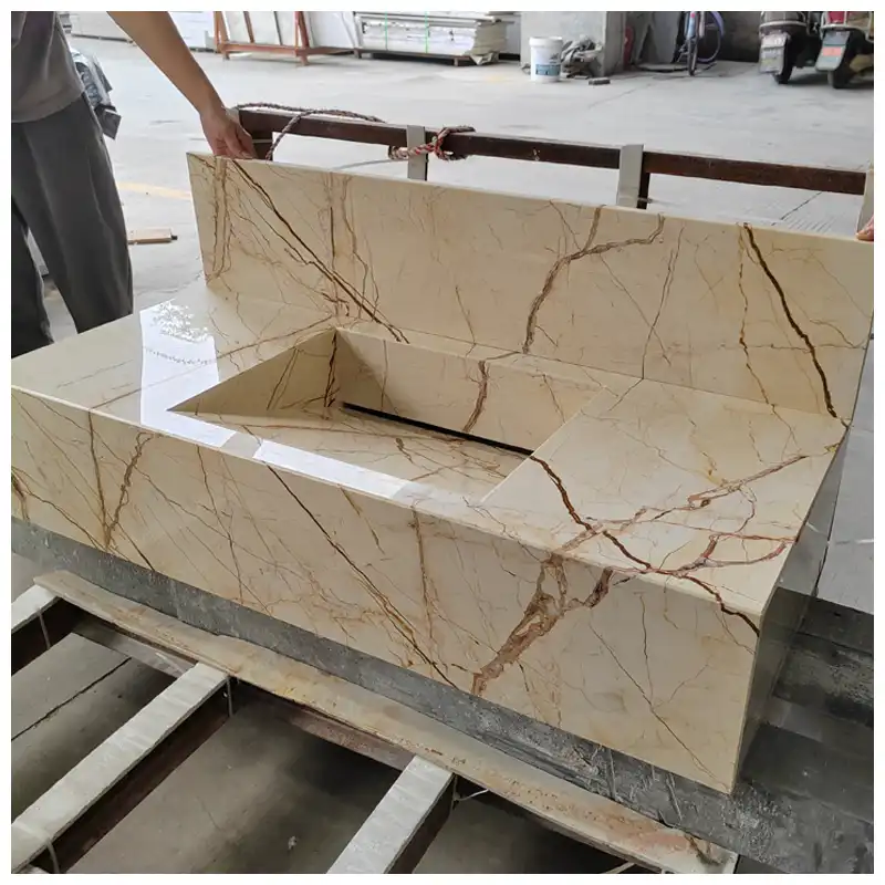 Sofitel Gold Marble Integrated Vanity Sinks Sofitel Gold Marble Integrated Vanity Sinks