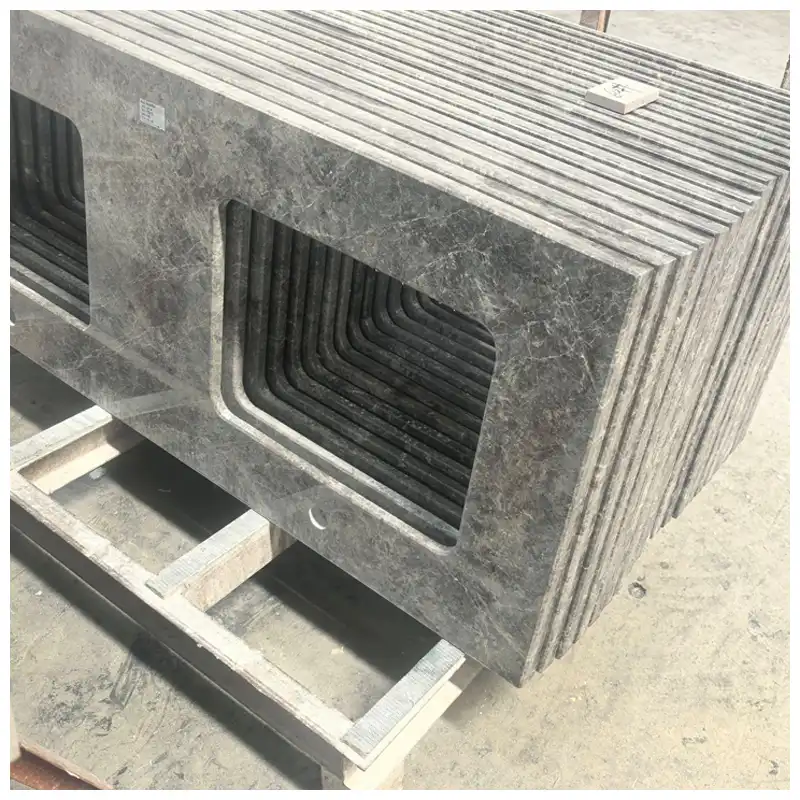 Tundra Grey Marble Rectangle Vanity Tops Tundra Grey Marble Rectangle Vanity Tops