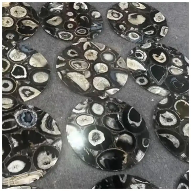 Black Agate Round Coffee Tables Black Agate Round Coffee Tables