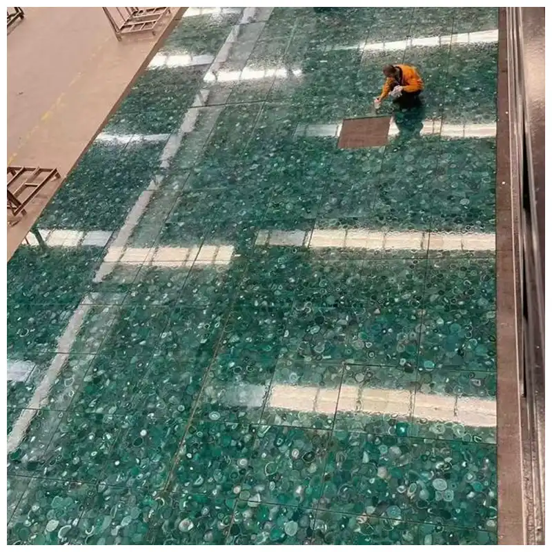 Green Agate Semi-Precious Stone Tile Green Agate Semi-Precious Stone Tile