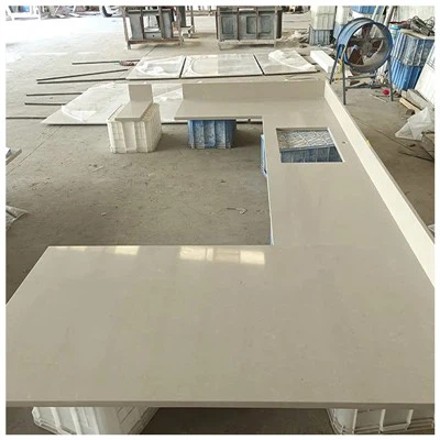 Beige Quartz Kitchen Countertops