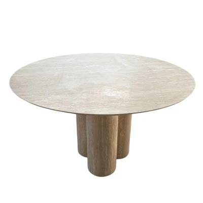 Beige Travertine Dining Table