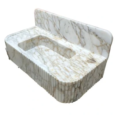 Calacatta Gold Marble Fluted Sink