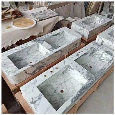 Calacatta Integrated Marble Basin
