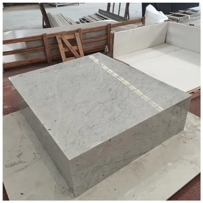 Carrara Marble Plinth Side Table
