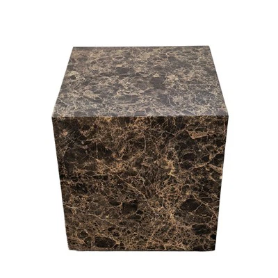 Dark Emperador Marble Side Tables