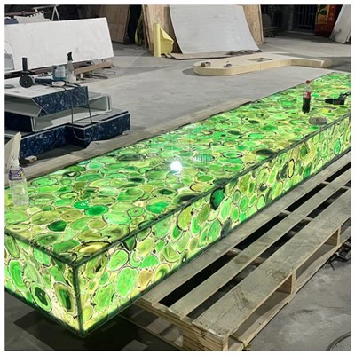 Illuminated Green Agate Bar Countertops
