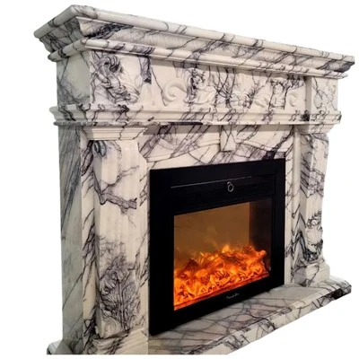 Milac Lilac Marble Electric Fireplaces