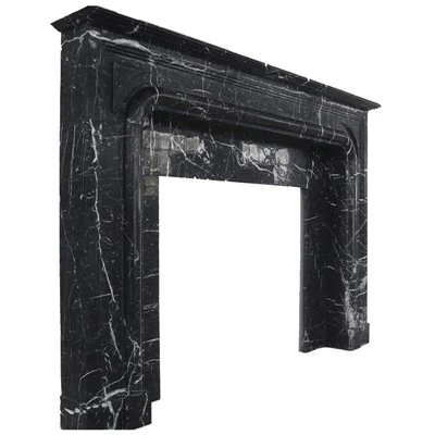 Nero Marquina Marble Mantel Fireplace