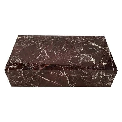 Rosso Levanto Marble Plinth Coffee Tables