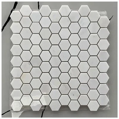 Thassos Marble White Hexagon Mosaic Tile