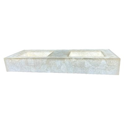 White Crystal Quartz Integrated Sinks