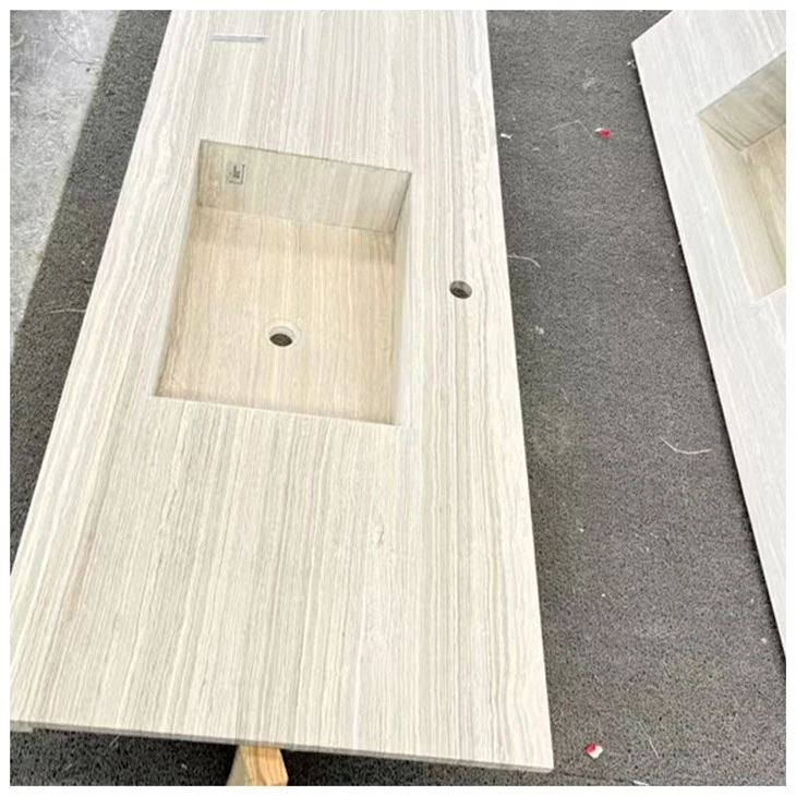 Wooden White Marble Vanity Tops